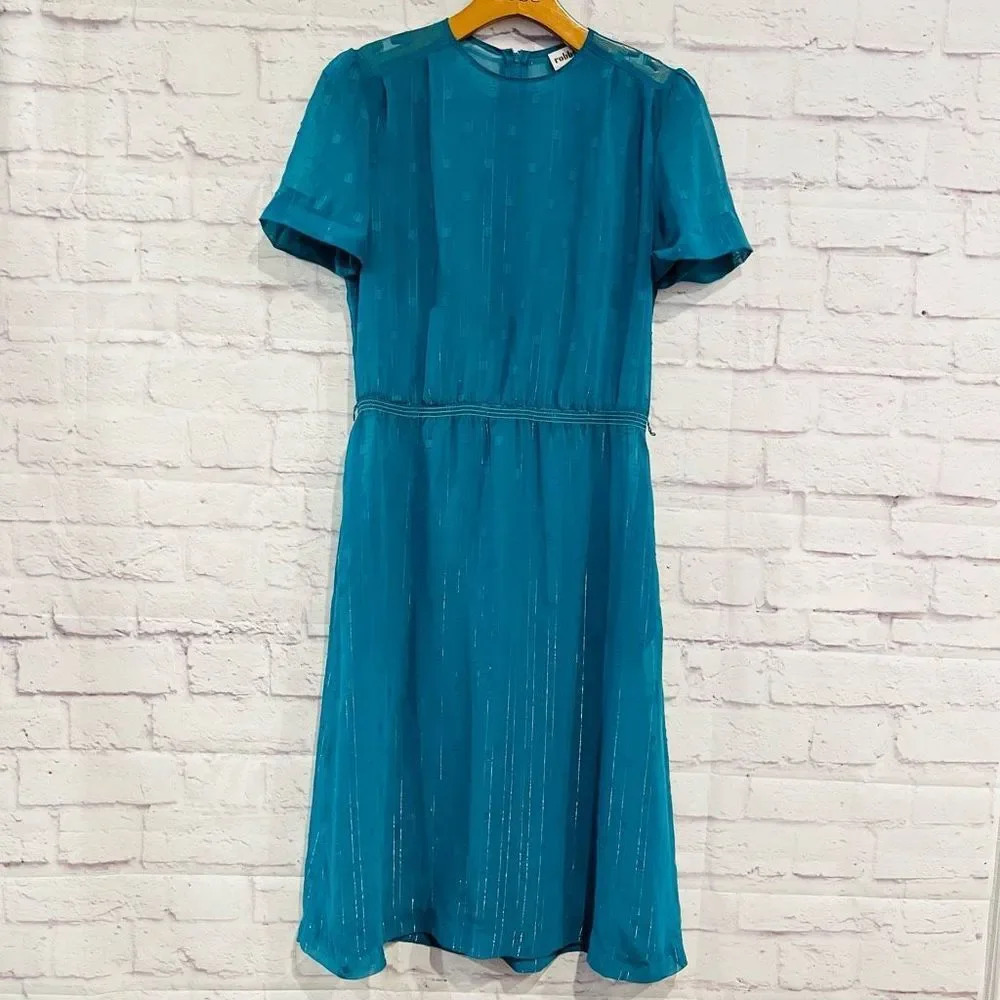 Robbie Bee Vintage Short Sleeve Sheer Dress‎ Size Medium